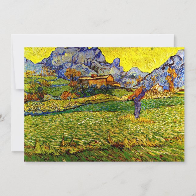 Tarjeta Van Gogh - La pradera en las montañas (Anverso)