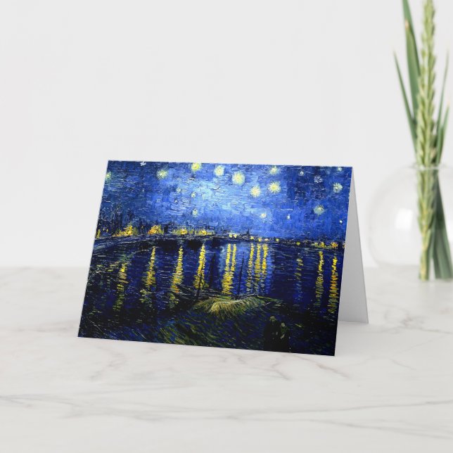 Tarjeta Van Gogh - Noche estrellada sobre el Ródano (Anverso)