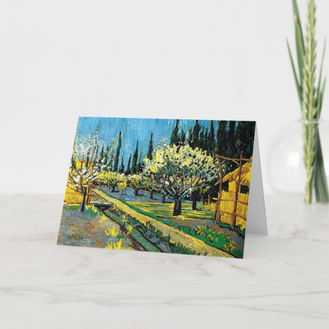 Tarjeta van gogh - Orchard florido, (Anverso)