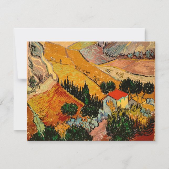 Tarjeta Van Gogh - Paisaje con casas (Anverso)