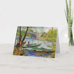 Tarjeta Van Gogh pescando en primavera, Pont de Clichy