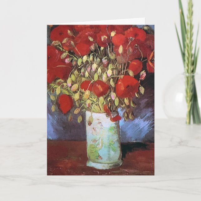 Tarjeta Van Gogh Red Poppies Gracias (Anverso)