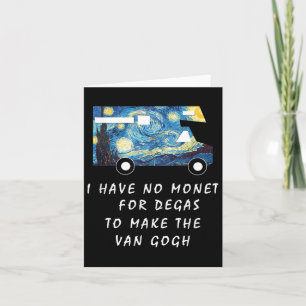 Tarjeta Van Gogh Road Trip T Shirt Funny Caravan Camping T