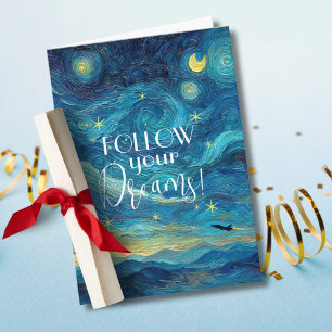 Tarjeta Van Gogh Sigue Tu Sueño Avión Felicitación