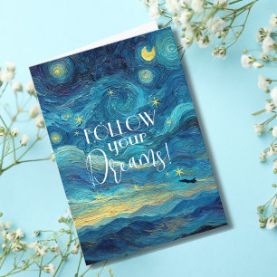 Tarjeta Van Gogh Sigue Tu Sueño Avión Motivacional 