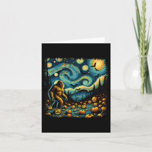 Tarjeta Van Gogh Starry Night Halloween Big Fompkin