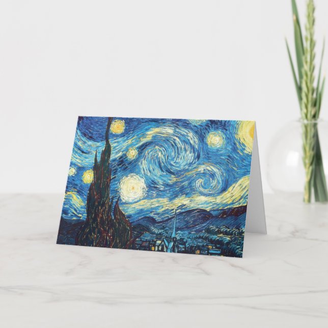 Tarjeta Van Gogh Starry Night Painting (Anverso)