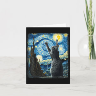 Tarjeta Van Gogh Starry Night Style Artístico Azul Ruso