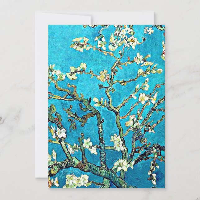 Tarjeta Van Gogh - Sucursales con flores de almendra (Anverso)