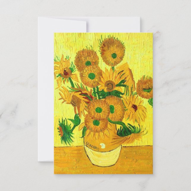 Tarjeta Van Gogh Sunflowers (Anverso)