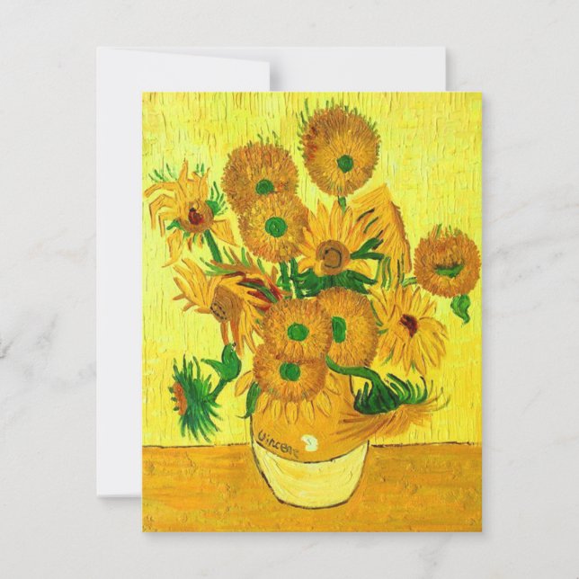 Tarjeta Van Gogh Sunflowers (Anverso)