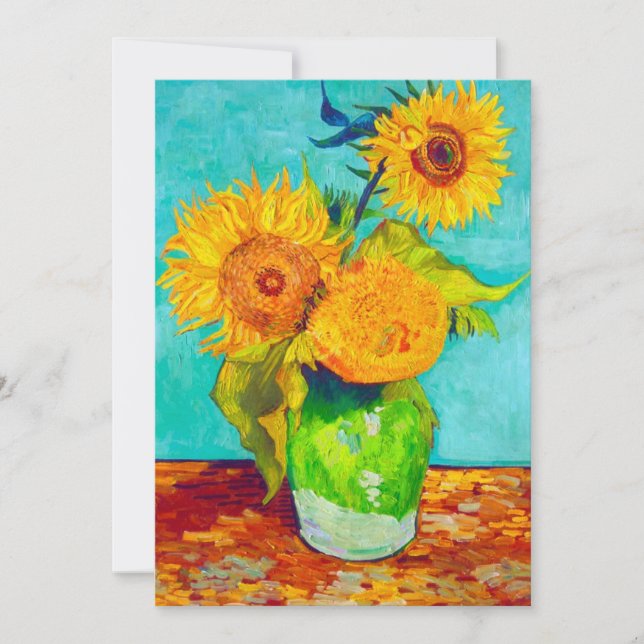 Tarjeta Van Gogh Sunflowers (Anverso)