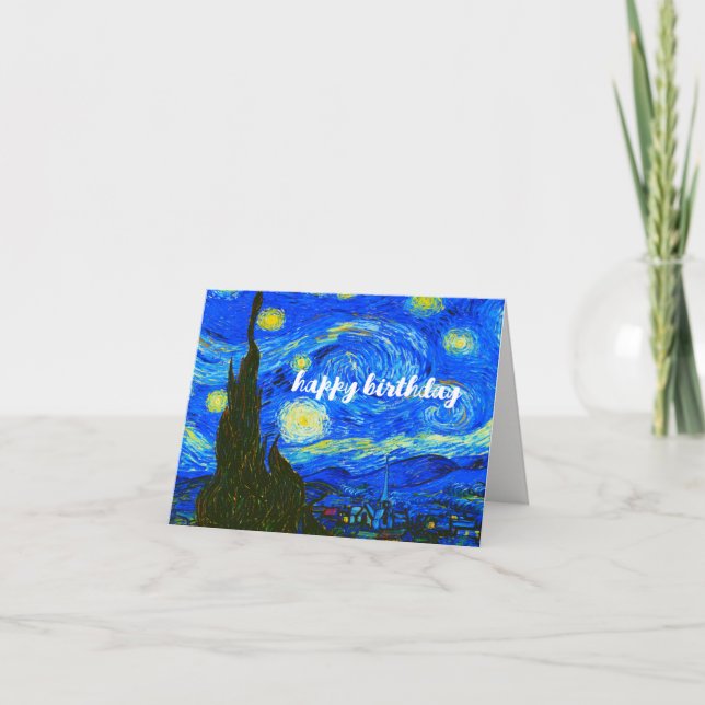 Tarjeta VAN GOGH "The Starry Night" Classic Birday (Anverso)