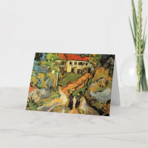 Tarjeta Van Gogh Village Street y Steps Auvers, figuras