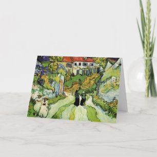 Tarjeta Van Gogh Village Street y Steps Auvers, figuras