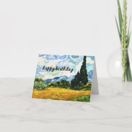 Tarjeta VAN GOGH "Wheatfield with cypresses" Cumpleaños