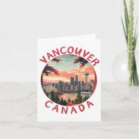 Vancouver en Canadá Arte de viaje vectorial retro 