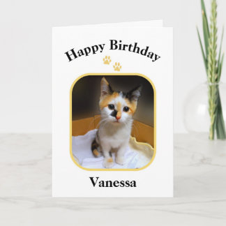 Tarjeta Vanessa Calico Kitten Happy Birday
