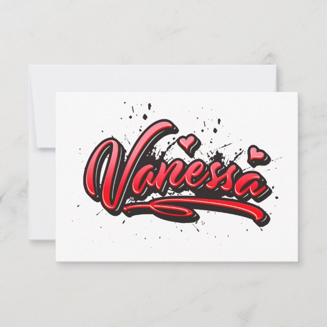 Tarjeta Vanessa Heart Splash Graffiti Karte (Anverso)