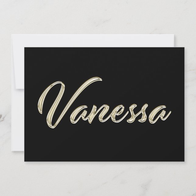 Tarjeta Vanessa white gold Handwriting Karte (Anverso)