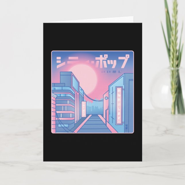 TARJETA VAPORWAVE POP DE CIUDAD (Anverso)