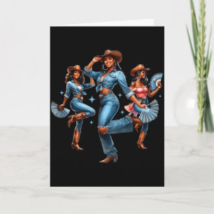 Tarjeta Vaqueira occidental afro negra mujeres africanas n