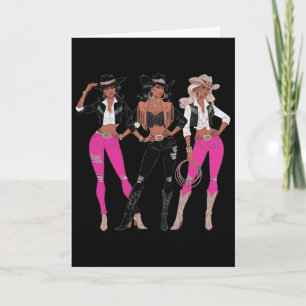 Tarjeta Vaqueira Rodeo Occidental Melanina Juneteenth Hist