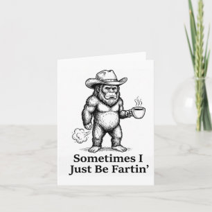 Tarjeta Vaqueiro Sasquatch que se Pasa de Gases Divertido 