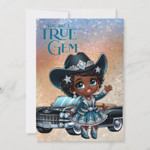 Tarjeta Vaquera de Rhinestone Personalizada para Cualquier