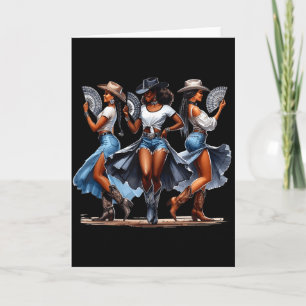 Tarjeta Vaquera Occidental Afro Mujeres Negras Africanas N