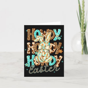 Tarjeta Vaquera Occidental Día de Pascua Leopardo Conejo