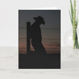 Tarjeta Vaquero al atardecer