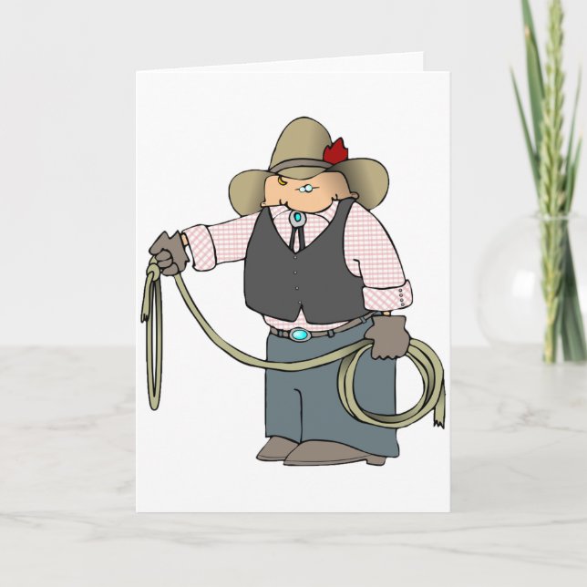 Tarjeta Vaquero Con Cartas De Saludo De Lasso (Anverso)