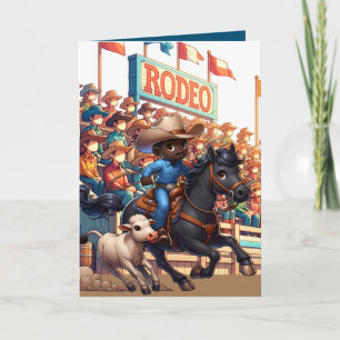 Tarjeta Vaquero de Rodeo Occidental Lazo de Ternero Person