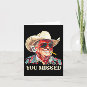 Tarjeta Vaquero del _oeste de Trump que perdió vaca bander