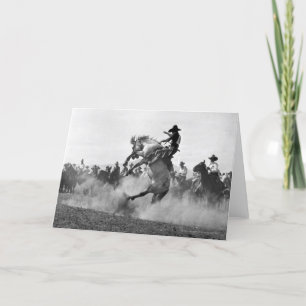 Tarjeta Vaquero en un bronco burlón