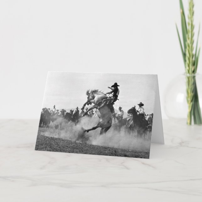 Tarjeta Vaquero en un bronco burlón (Anverso)