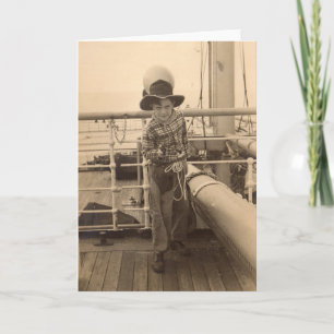 Tarjeta Vaquero juvenil a bordo de 1935