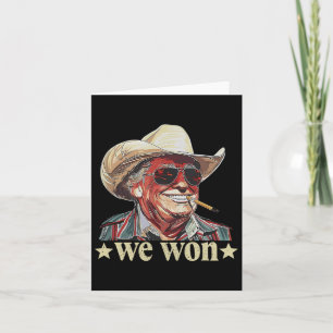 Tarjeta Vaquero occidental de Trump Ganamos Vaquero con ba