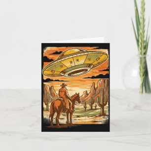 Tarjeta Vaquero Ovni Desierto Vintage Alien Sci-fi Western