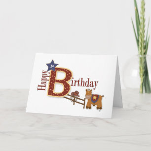 Tarjeta Vaquero Primer Cumpleaños