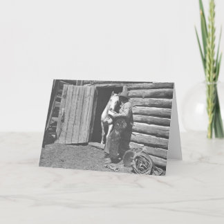 Tarjeta Vaquero que lee una letra