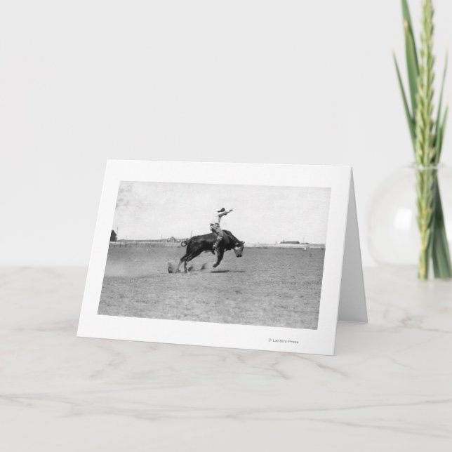 Tarjeta Vaquero que monta a una Bull Bucking (Anverso)