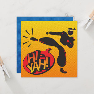 Tarjeta Vaquero vs ninja arte pop - primario