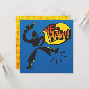 Tarjeta Vaquero vs ninja arte pop - primario