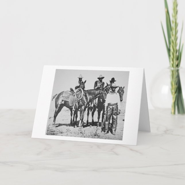 Tarjeta Vaqueros negros en Bonham, Tejas, c.1890 (foto de (Anverso)