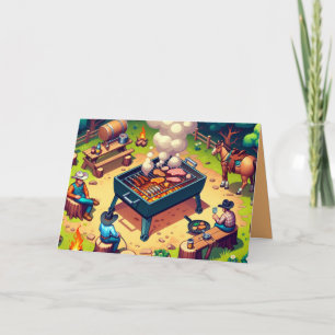 Tarjeta Vaqueros occidentales cocinando Personalizado de p