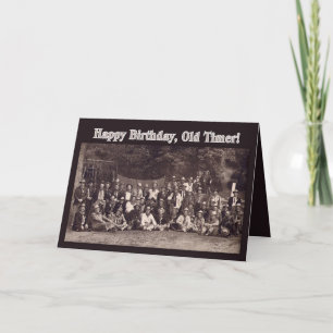 Tarjeta Vaqueros viejos tiempos felices cumpleaños