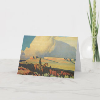 Tarjeta Vaqueros vintage, Open Range de Maynard Dixon