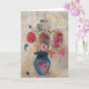 Tarjeta Vara grande con flores de Odilon Redon